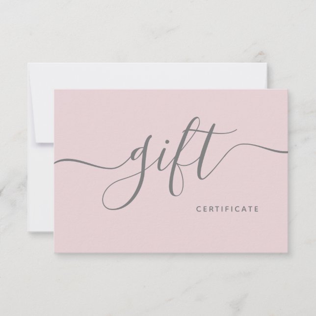 Simples Blush Pink Beauty Salon Modern Gift Card (Frente)