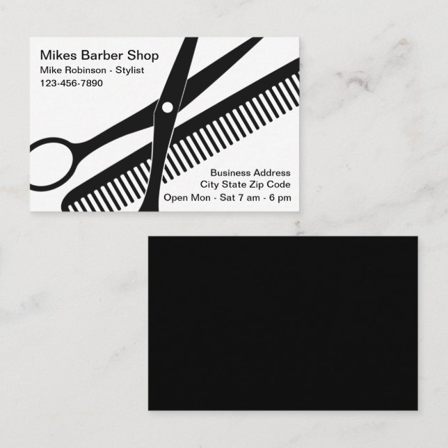 Simples Bold Modern Barber Compra Cartão de visita (Frente/Verso)