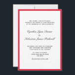 Simples borda de cor, convite de casamento preto v<br><div class="desc">Aprecie seus convidados com esses convites de casamento elegantes. O texto é definido em tipos clássicos com uma borda de cor simples. Estes convites de casamento são cartões planos e vêm com envelopes.</div>