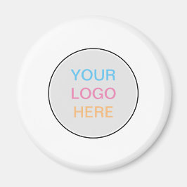 Simples Branco Adicione a Imã de geladeira do logo