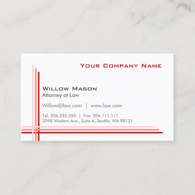 Simples branco, Cartão de visita profissional (Frente)