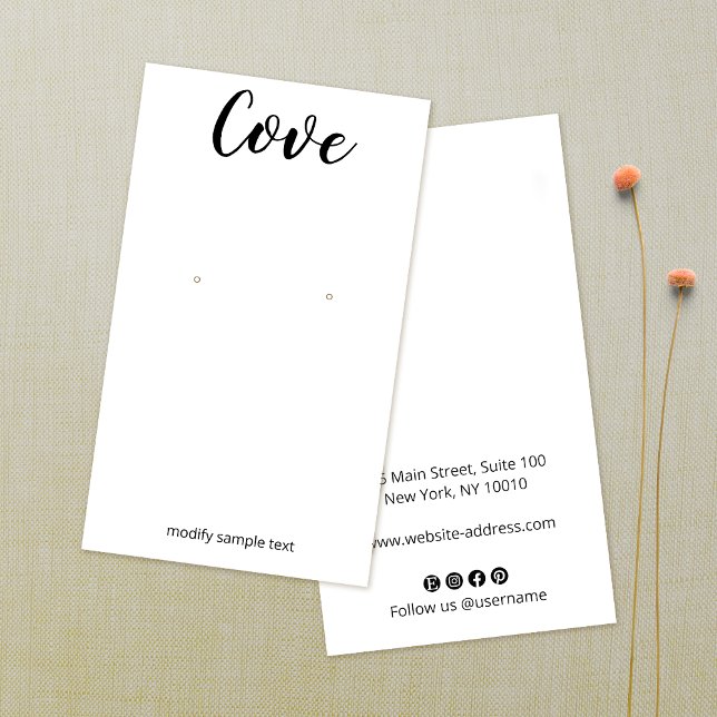 Simples Caligrafia Font Earring Jewelry (Criador carregado)