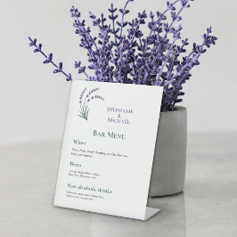Simples Cardápio de Bar de Casamento de Lavanda