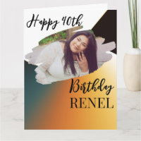 Simples cartão com fotos elegante para o aniversár