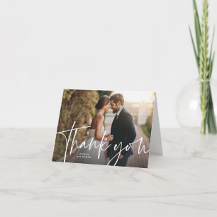Simples cartão de agradecimento de casamento com t
