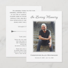 Simples Cartão de Agradecimento de Foto de Funeral