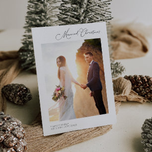 Simples cartão de anúncio de casamento de feriado