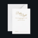 Simples Cartão de Aviso Noturno de Data de Caligra<br><div class="desc">Este simples cartão noturno de caligrafia dourada traz um luxo elegante mas moderno a um casamento minimalista e mais tradicional ou formal. A caligrafia casual permite um sentimento antigo,  enquanto o design neutro de classe pode ser combinado com quaisquer aspectos únicos da celebração do casamento.</div>