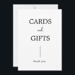 Simples Cartão de Casamento Moderno e Sinal de Pre<br><div class="desc">Uma tomada moderna e simples no dia do casamento para complementar qualquer tema. Par com um quadro de escolha e deixar os hóspedes saberem onde deixar cartas e presentes durante o casamento!</div>