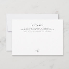 simples cartão de detalhes de casamento preto e br