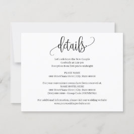 Simples Cartão de Inserção de Casamento Minimalist