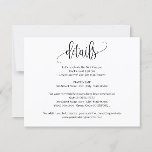 Simples Cartão de Inserção de Casamento Minimalist