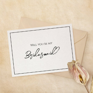 Simples Cartão de Proposta de Bridesmaid de Casame