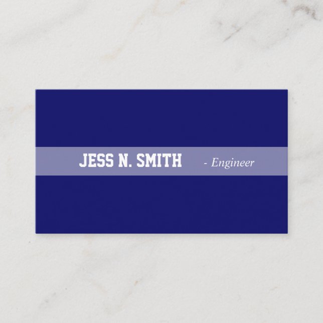 Simples, cartão de visita azul elegante. (Frente)