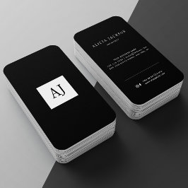 Simples cartão de visita elegante de monograma mod