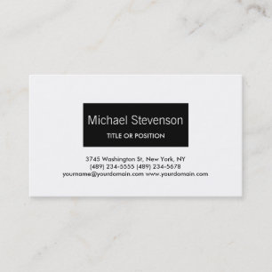 Simples Cartão de visita preto branco simples