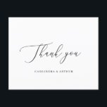 Simples Cartões de agradecimentos de Casamento de<br><div class="desc">Cartões de agradecimentos de casamento clássico de orçamento branco com "Obrigado" em um roteiro delicado. Um layout simples sem gráficos torna isso um design elegante e eterno,  perfeito para um casamento formal. Este cartões de agradecimentos não fotográfico é excelente para um casal que quer cartas de agradecimento sem fotos.</div>