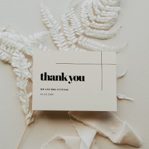 Simples cartões de agradecimentos de casamento ele