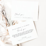 Simples Cartões de agradecimentos de Casamento Min<br><div class="desc">Design apresenta uma fonte manuscrita e um design minimalista moderno. Projetado para coordenar com a coleção de convites para casamento "SERENA". Para alterar os detalhes,  clique em "Personalizar este modelo". Exibir o link de coleção nesta página para ver todos os itens correspondentes nesta bela design</div>