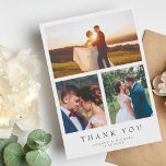 Simples Cartões de agradecimentos de Casamento Mul<br><div class="desc">Simples cartões de agradecimentos de casamento moderno com nota.</div>