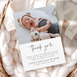 Simples Cartões de agradecimentos de Estatísticas<br><div class="desc">Um Simples Cartões de agradecimentos Simples de Nascimento de Foto para Bebês com um obrigado de script manuscrito para você e um mínimo de tipografia. Clique no botão editar para personalizar facilmente este obrigado com seus próprios detalhes e fotografias.</div>