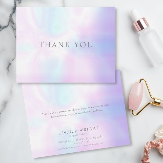 Simples Cartões de agradecimentos de negócios mode (Simple Modern Iridescent Business Thank You Card)