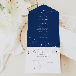 Simples Casamento Celestial Elegante Azul