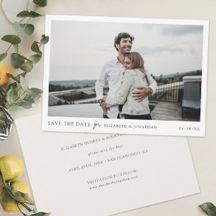 Simples Casamento Chic Salve o Cartão de Data com
