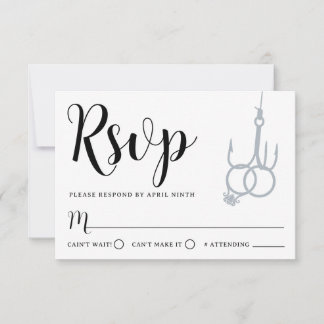Simples Casamento de anzóis de pesca RSVP Cartão P