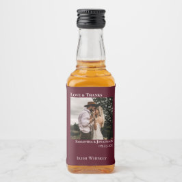 Simples Casamento de Borgonha Foto Amor e Obrigado