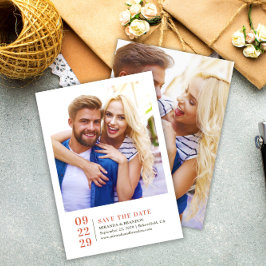 Simples Casamento de Foto Elegante Salve o Cartão