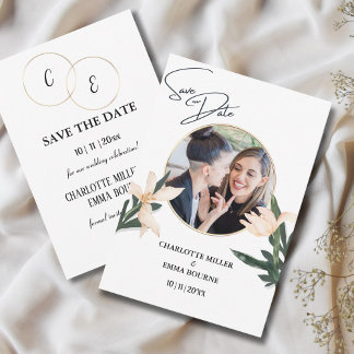 Simples Casamento De Foto Floral Moderno Salve A D