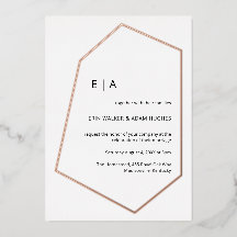 Simples Casamento Geométrico Rosa Real Dourado