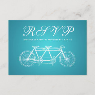 Simples Casamento RSVP Tandem Bike Turquoise