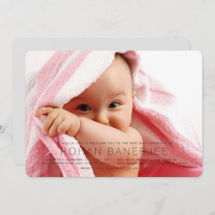 Simples Cerimônia de Primeiro Arroz Convite Annapr