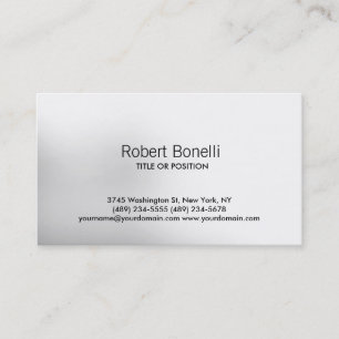 Simples Cinza Branca na Cartão de visita Moderna