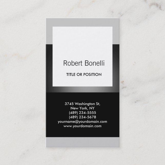 Simples Cinza Preta Planta na Cartão de visita Mod (Frente)