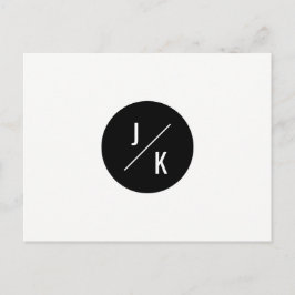 Simples círculo monocromático salvar data - cartão