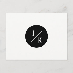 Simples círculo monocromático salvar data - cartão