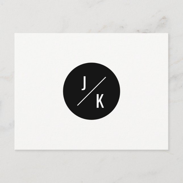 Simples círculo monocromático salvar data - cartão (Frente)