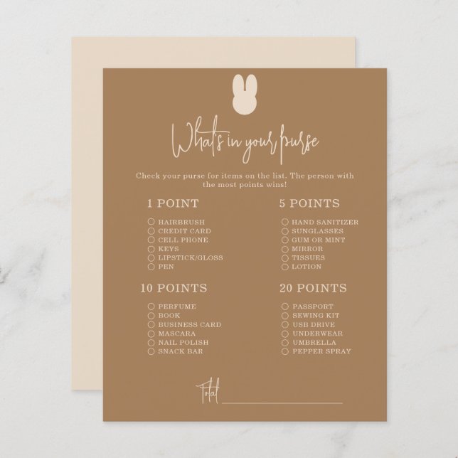 Simples coelho O que tem no seu chá de fraldas (Frente/Verso)