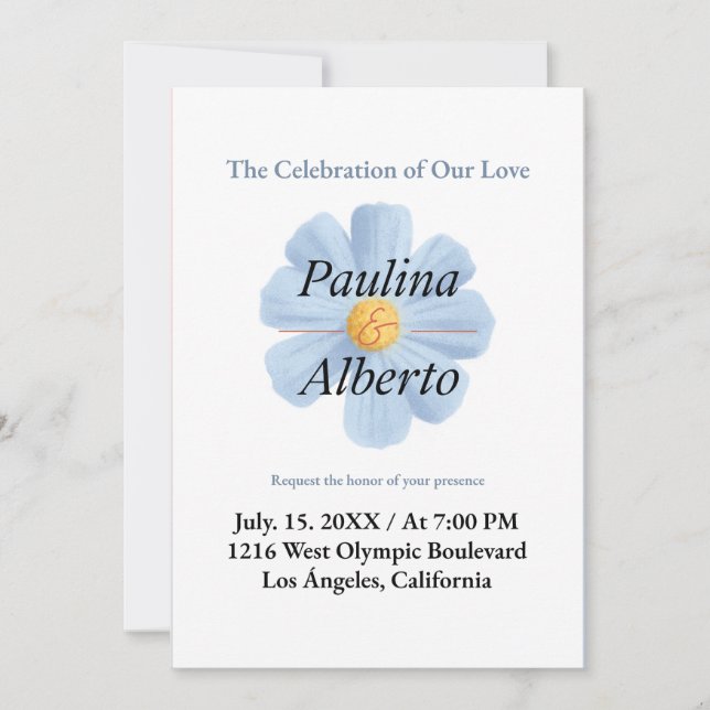 Simples com um belo convite para casamentos florai (Frente)