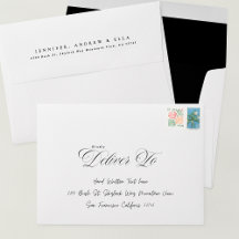 Simples Convite Branco 5 x 7 Preto
