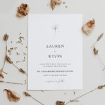 Simples convite clássico de casamento de flor ilus<br><div class="desc">Convide convidados para o seu casamento com este convite de casamento simples e elegante. Apresenta um desenho ilustrado de uma flor com uma letra serif simples. Este convite para o casamento floral é perfeito para qualquer estação.</div>