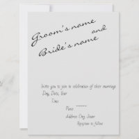 Simples Convite De Casamento