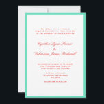 Simples convite de casamento de borda vermelha<br><div class="desc">Aprecie seus convidados com esses convites de casamento elegantes. O texto é definido em tipos clássicos com uma borda de cor simples. Estes convites de casamento são cartões planos e vêm com envelopes.</div>