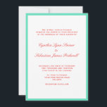 Simples convite de casamento de borda vermelha<br><div class="desc">Aprecie seus convidados com esses convites de casamento elegantes. O texto é definido em tipos clássicos com uma borda de cor simples. Estes convites de casamento são cartões planos e vêm com envelopes.</div>