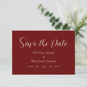 Simples Convite de Casamento em Script Vermelho e