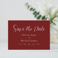 Simples Convite de Casamento em Script Vermelho e 