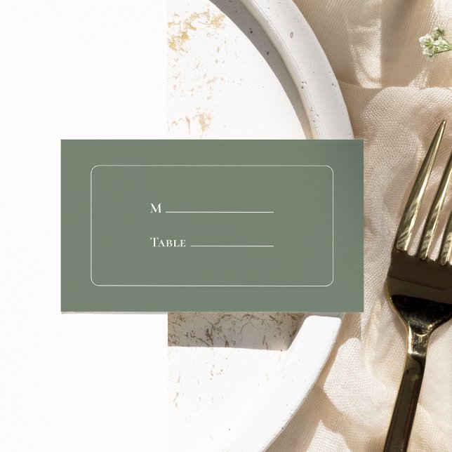 Simples Convite de Casamento Verde Sage Boho Plano (Criador carregado)